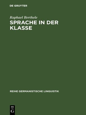 cover image of Sprache in der Klasse